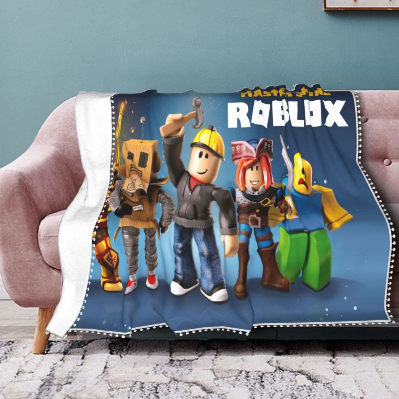 Chăn đắp khi ngủ máy lạnh trên ghế sofa in hình ảnh trong game Roblox bằng vải nhung mềm mại nhẹ nhàng thoải mái