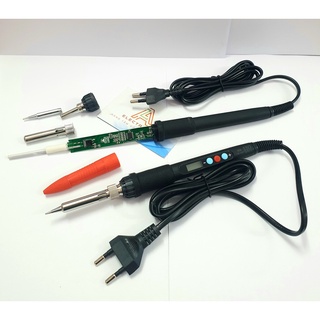 Tay hàn thiếc, mỏ hàn thiếc 220V 60W hiển thị LCD chỉnh nhiệt và nguồn trên tay