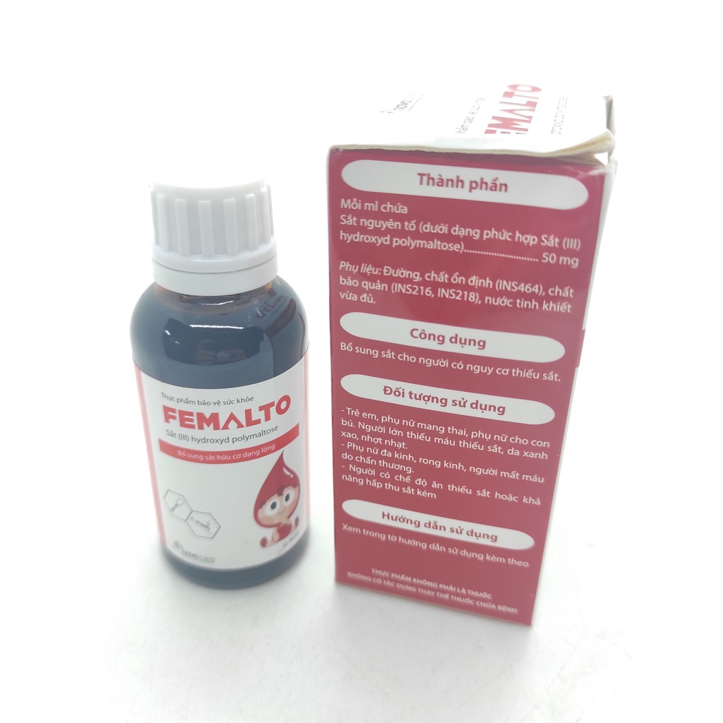 FEMALTO - BỔ SUNG SẮT HỮU CƠ DẠNG LỎNG lọ 30ml cho bầu