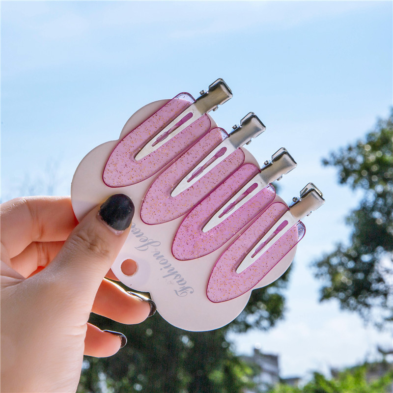 1 Set 4 Kẹp Tóc Trong Suốt Không Đường May Cho Nữ