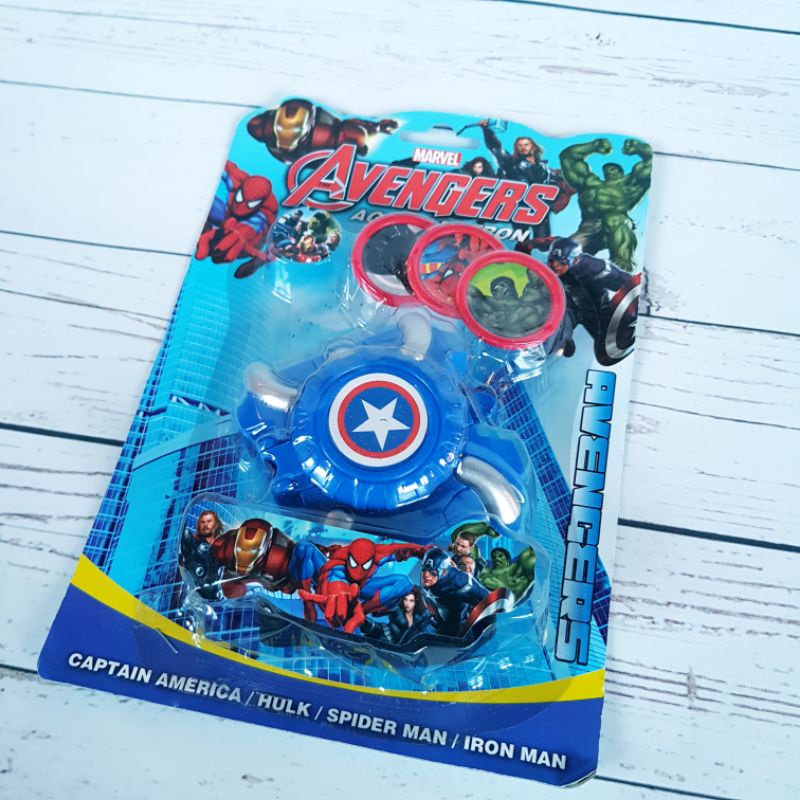 Đồ chơi bắn đĩa Captain America đeo tay 0801A-2