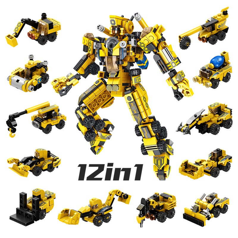 Đồ chơi xếp hình lắp ráp Robot 12 trong 1 Mecha Blockbuilding