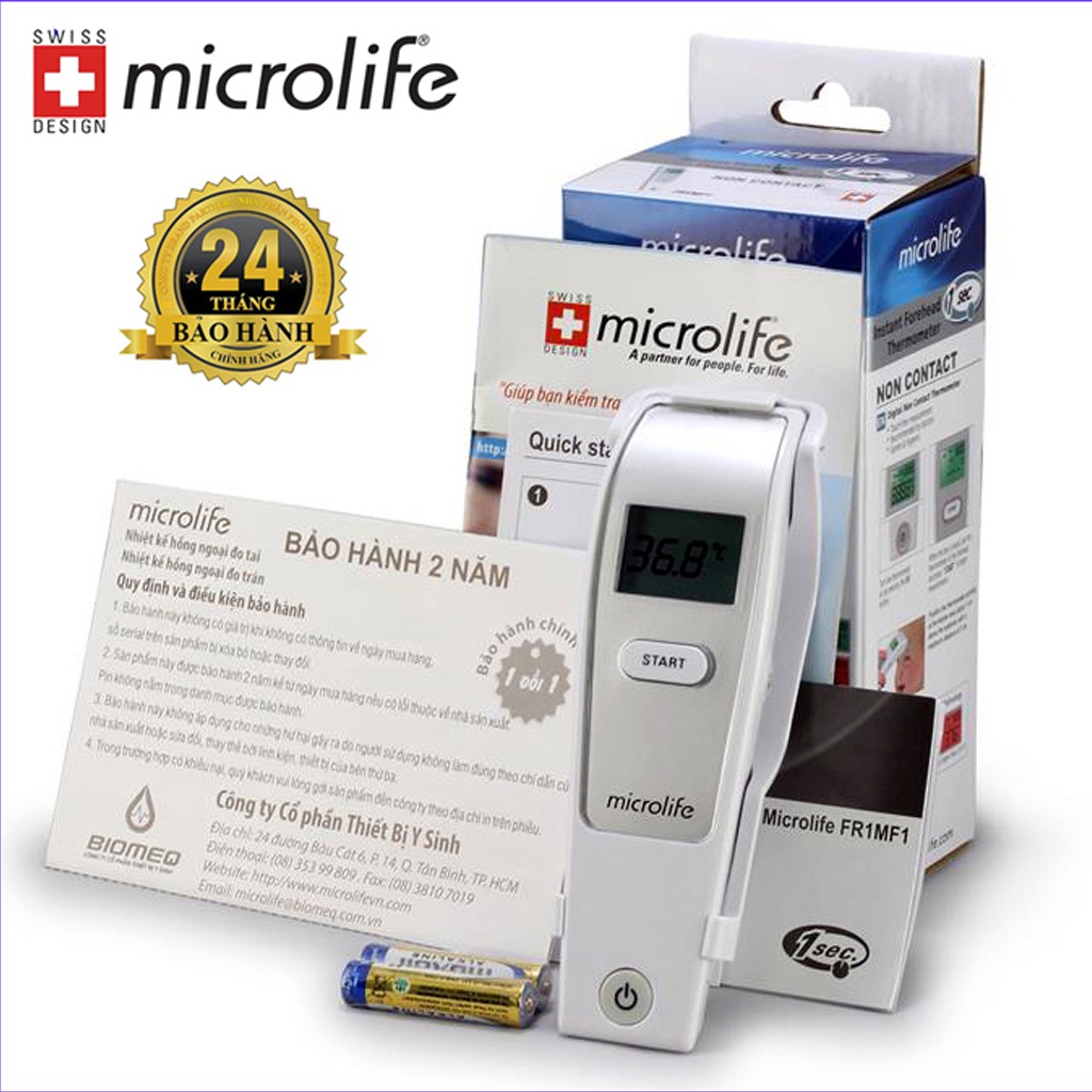 [Đo nhanh , Chính Xác Trong 1 Giây] Nhiệt kế hồng ngoại đo trán Microlife FR1MF1 - Hàng Thụy Sĩ