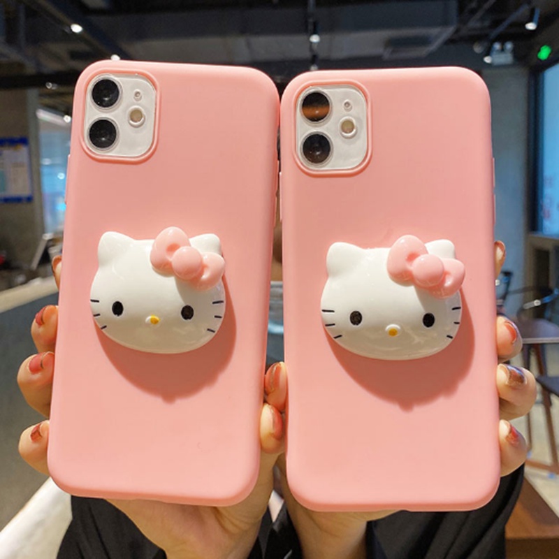 Ốp lưng TPU Hello Kitty cho iPhone 12 Mini 11 Pro Max SE 2020 X XS Max XR 6 6S 7 8 Plus 5 5S SE 4 4S 3D