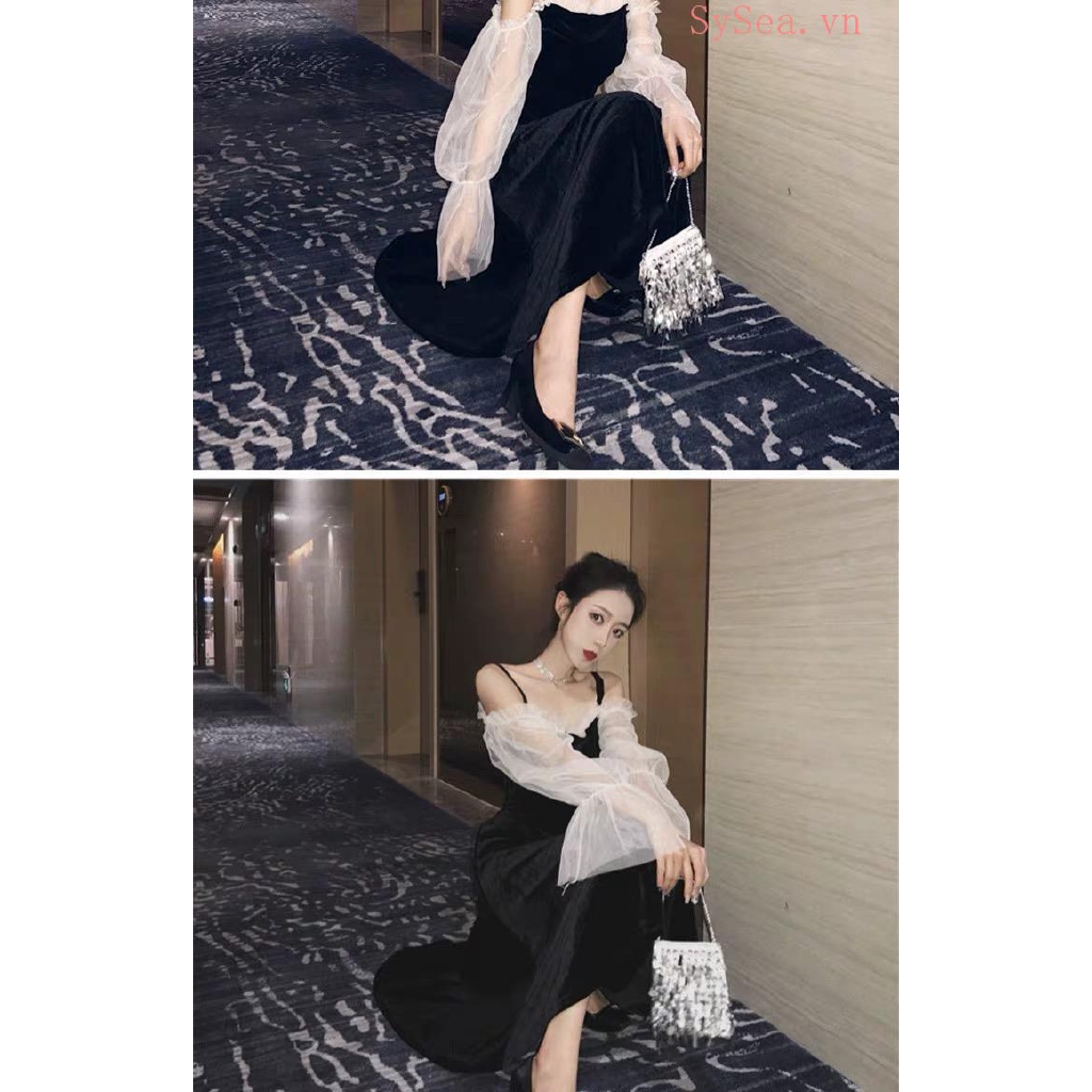Đầm Nữ Dài Tay Trễ Vai Dáng Ôm Gợi Cảm | BigBuy360 - bigbuy360.vn