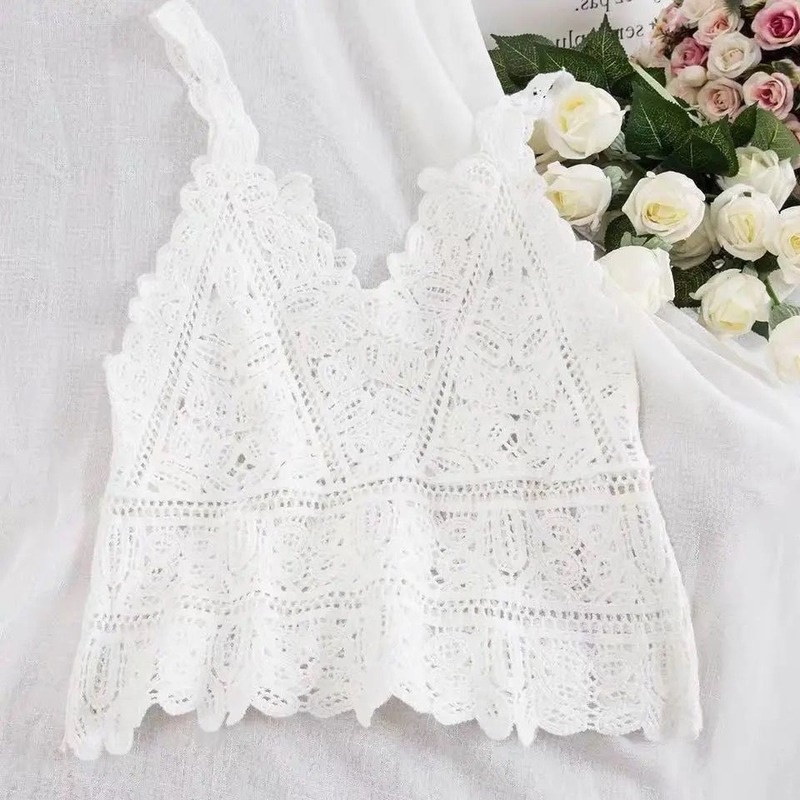 Áo hai dây phối ren phong cách Hàn Quốc quyến rũ cho bạn nữ