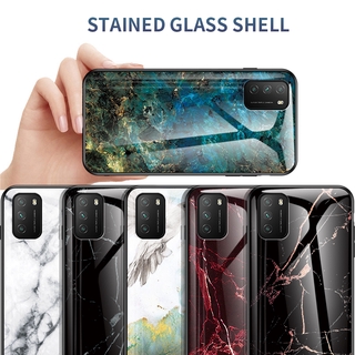 2021 Casing  Xiaomi  For Case Redmi Note 10 2021   Poco M3  Redmi 9T  Mi 10T Pro Poco X3 NFC Case Phone Case Luxury Marble Pattern Tempered Glass Hard Case