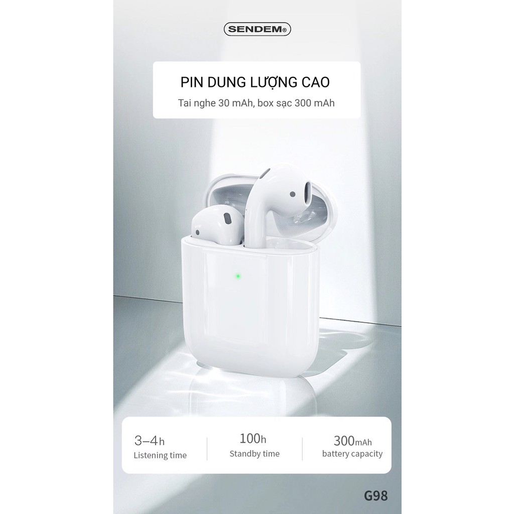 Tai nghe TWS G98, định vị đổi tên - Hàng chính hãng