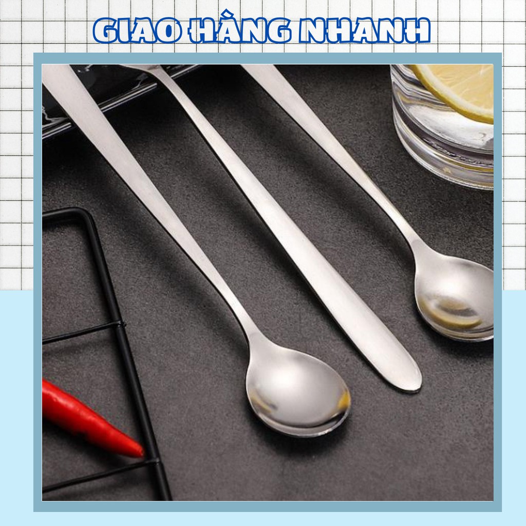 Thìa Inox Cán Dài / Muỗng Pha Cafe, Sinh Tố Phong Cách Hàn Quốc Tiện Dụng 88279 Shop Giao Hàng Nhanh