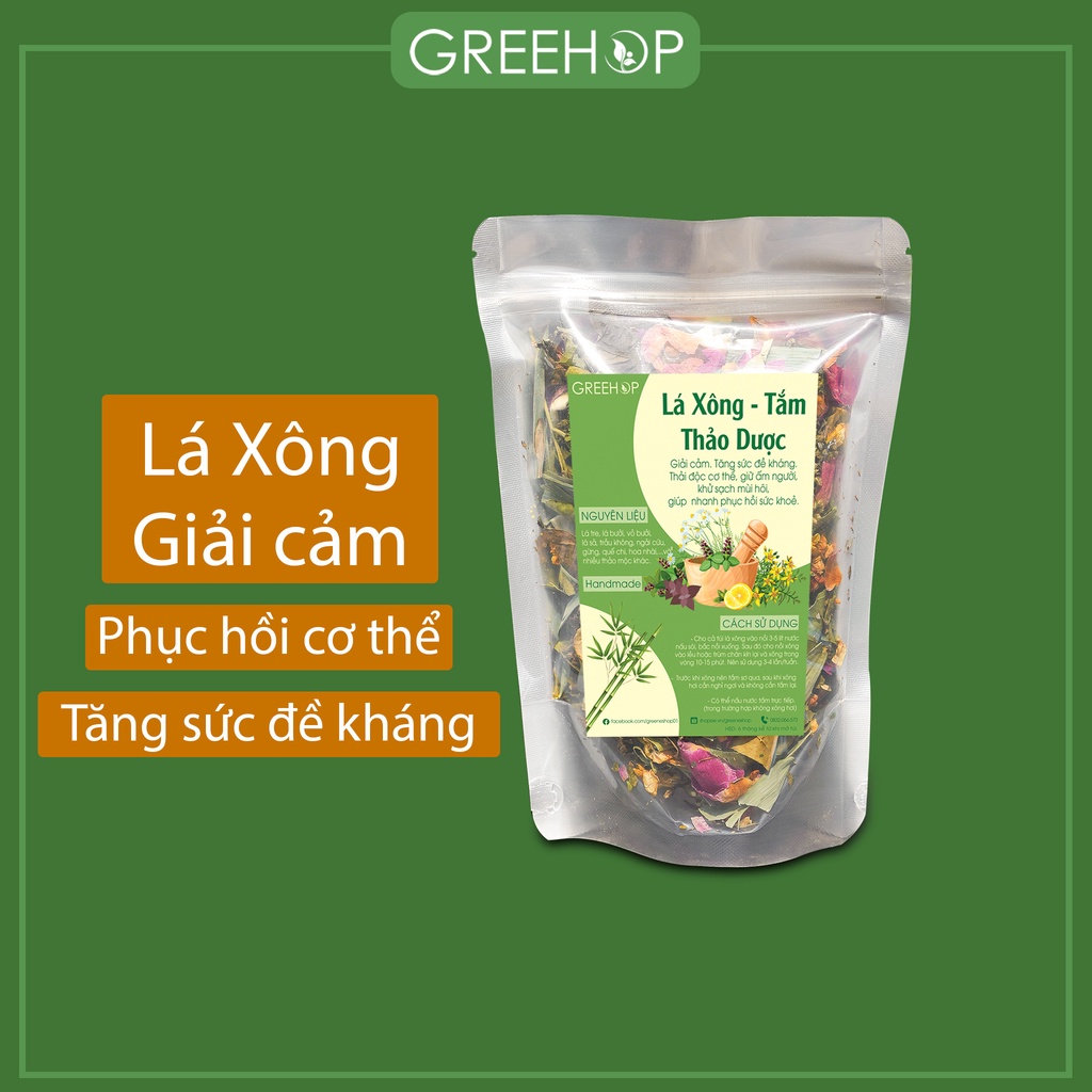 Lá Xông Giải Cảm, Lá Tắm Thảo Dược Phục Hồi Cơ Thể, Tăng Sức Đề Kháng Greehop