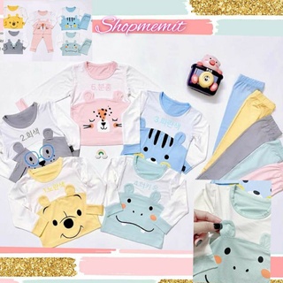 Bộ thun lạnh dài tay⚡freeship⚡bo gấu co giãn 4 chiều cho bé từ 5-18kg