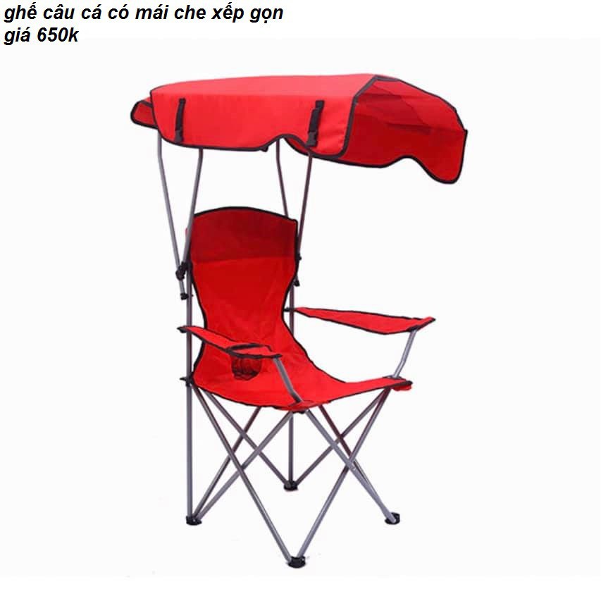 Ghế câu cá xếp gọn có mái che tay nắm