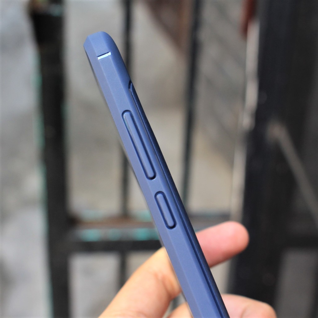 Xiaomi Redmi Note 6 Pro <> Ốp lưng vân da caosu chống sốc màu xanh