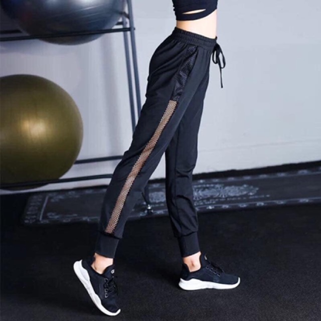 Quần jogger phối lưới cao cấp tập gym, aerobic, yoga , zumba