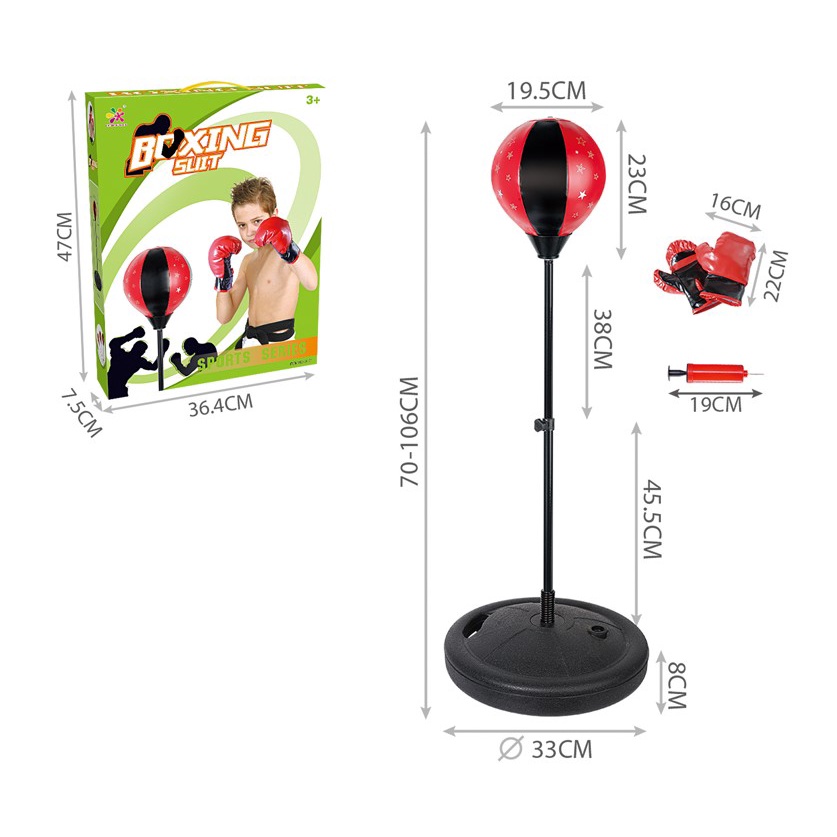 Bộ Đấm Bốc Cho Trẻ Em Siêu Đẹp, Bộ BOXING có găng tay, trụ đỡ, giá đỡ