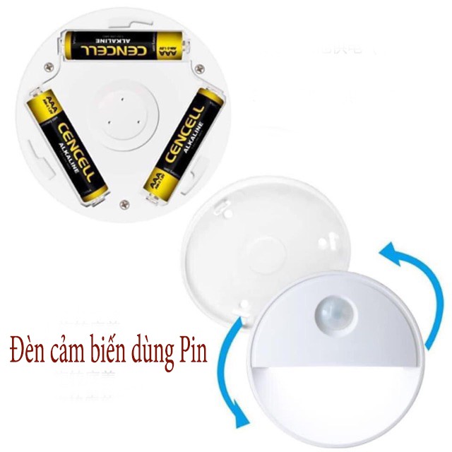 Đèn led cảm ứng dán tường sạc điện cảm biến bật tắt đèn tự động khi di chuyển cảm biến cả ban đêm sk279