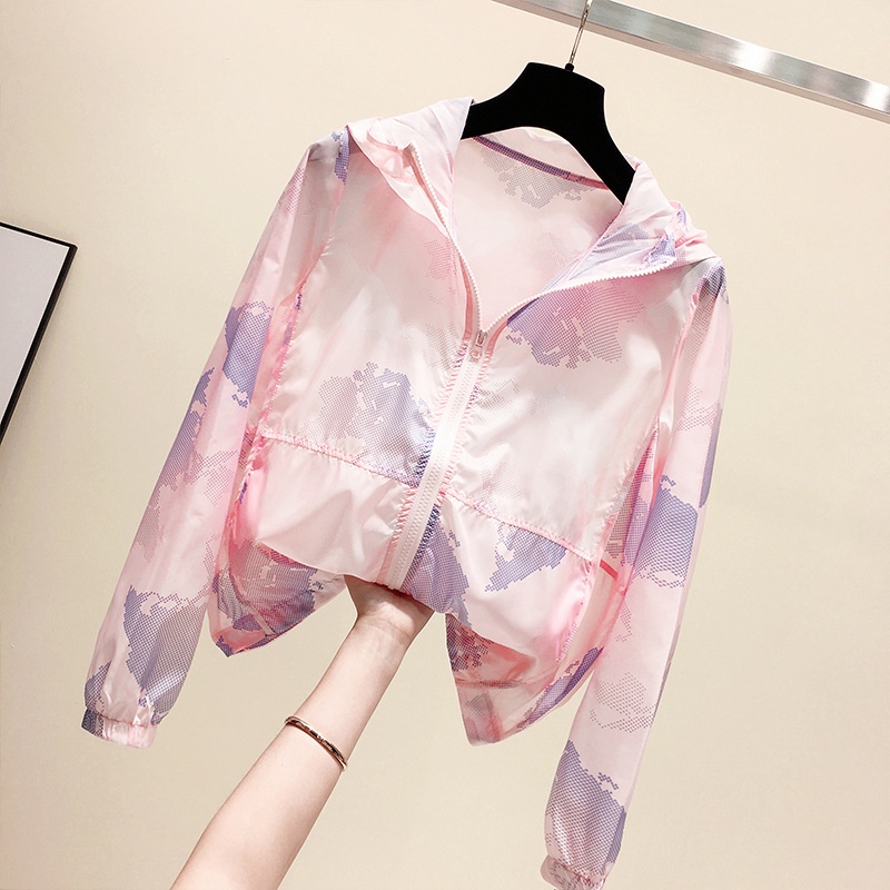 Áo khoác chống nắng IELGY tay dài thoáng khí họa tiết rằn ri thời trang cho nữ