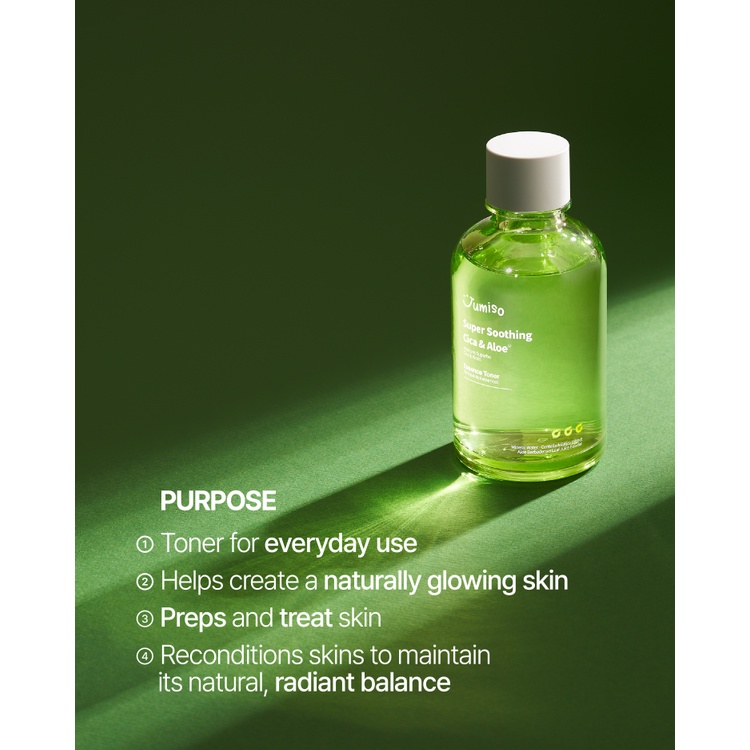 Nước cân bằng JUMISO 125ml tinh chất rau má và lô hội dưỡng ẩm tái tạo siêu dịu da