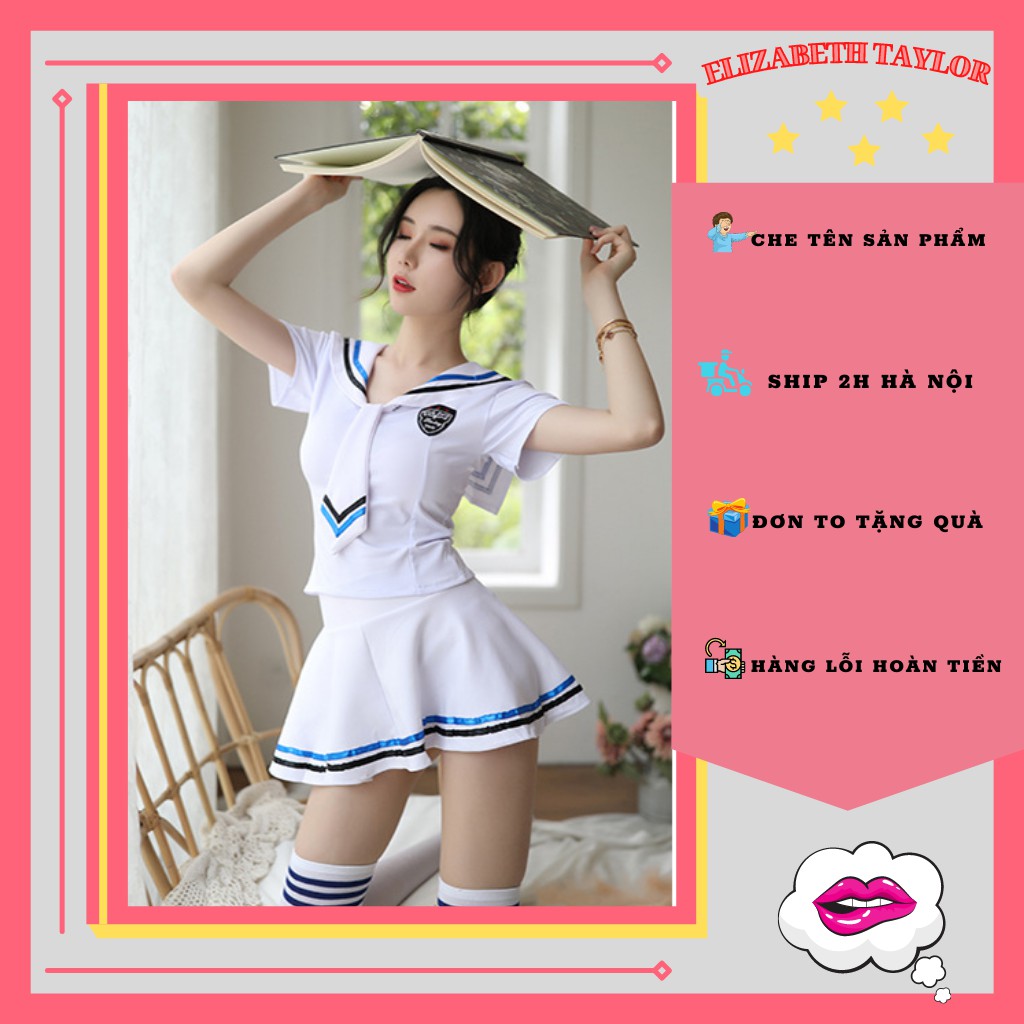 Đồ cosplay sexy học sinh anime - Set váy ngủ nữ sinh gợi cảm