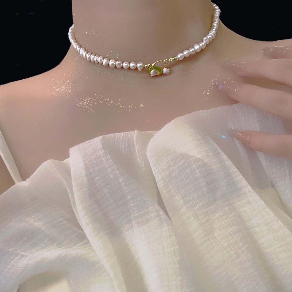 QQMALL Vòng cổ Mặt Hoa Tulip Ngọt Ngào
