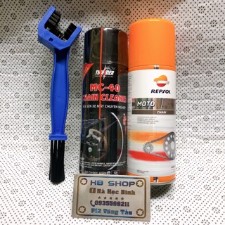 Combo dưỡng sên Repsol chain và rữa sên thunder kèm bàn chải