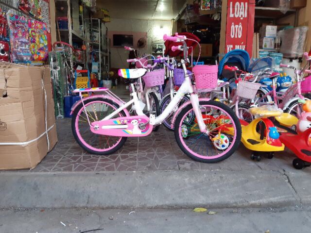 xe đạp tay inox nồi inox một khung công chúa cho bé gái size 16 18 20 inch