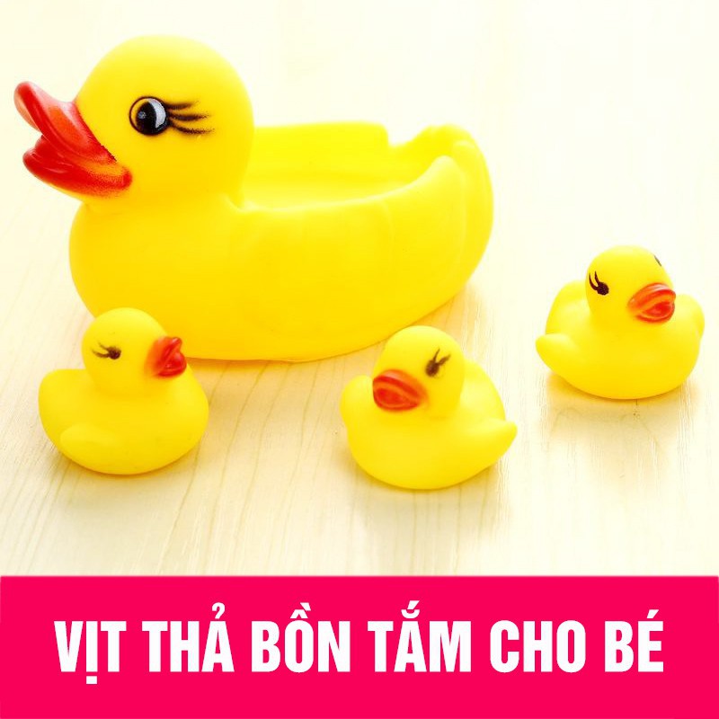 Đàn Vịt Thả Bồn Tắm Cho Bé Gồm Vịt mẹ và 3 Vịt Con