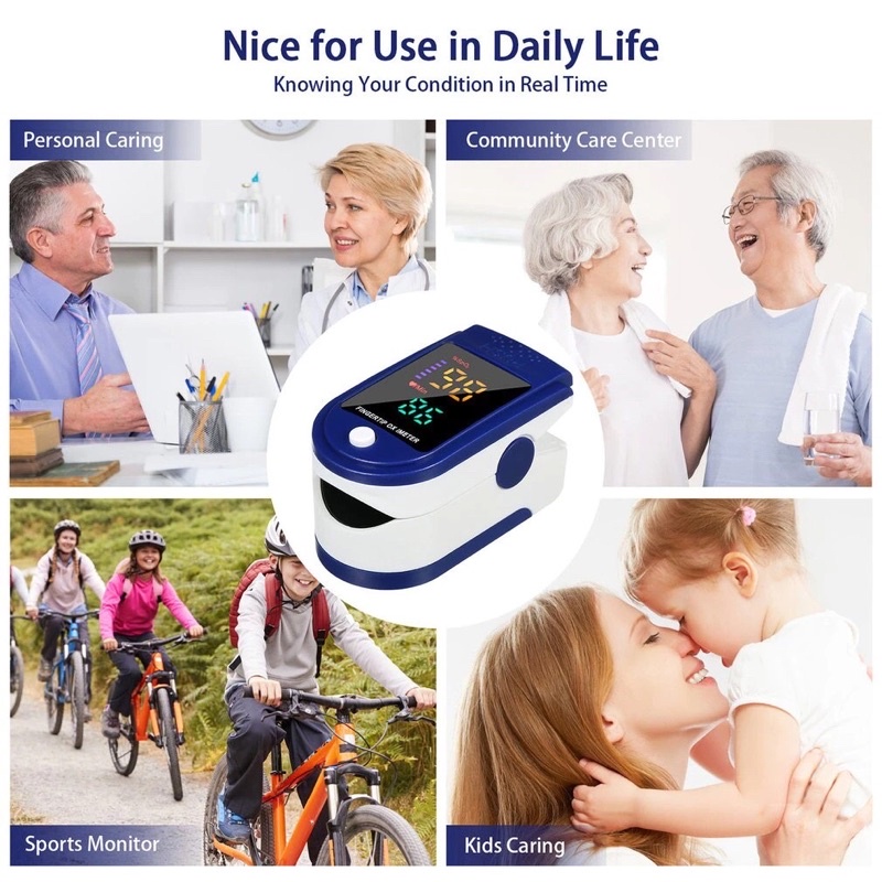 Máy đo spo2 kẹp ngón cầm tay pulse oximeter, máy theo dõi nồng độ oxy trong máu