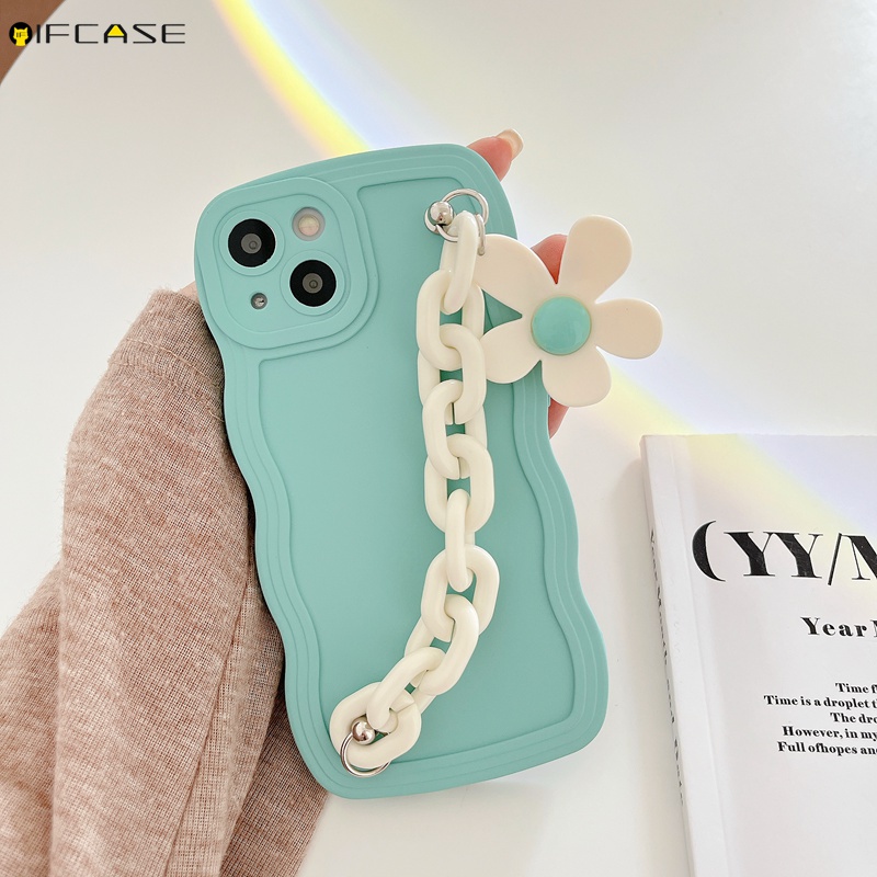 Ốp Điện Thoại Silicon Mềm Nhám Họa Tiết Hoa Có Dây Đeo Cho iPhone 13 12 11 Pro XS Max 7 8 6 6s Plus SE 2020