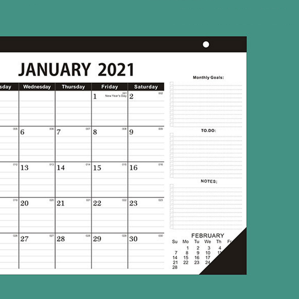 someryer 2021 English Desktop Calendar Wall Hanging High Quality Perfect Annual Planner for Office