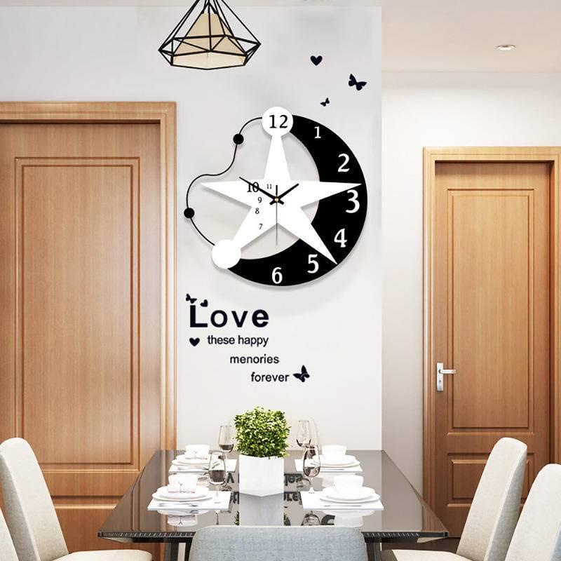 Đồng hồ treo tường trang trí Đồng hồ sáng tạo Phòng khách Cá tính Thời trang Nghệ thuật Đồng hồ Hiện đại Mini Mute Phòng ngủ Đồng hồ Quartz 5.5