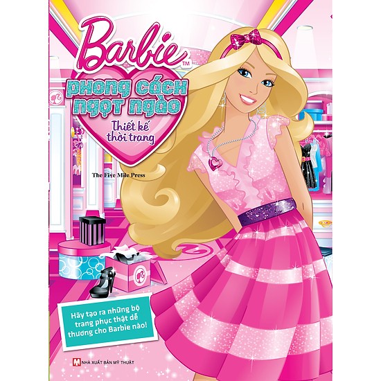 Sách Bóc Dán Hình - Barbie Thiết Kế Thời Trang - Kích Thước A4, In Màu, Bộ 10 Quyển