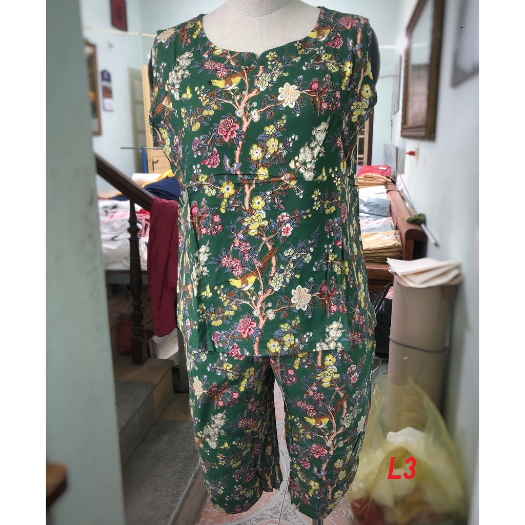 [XẢ LỖ] BỘ LANH TRUNG NIÊN - Lửng sát nách chất siêu mát đồ mặc nhà cho mẹ