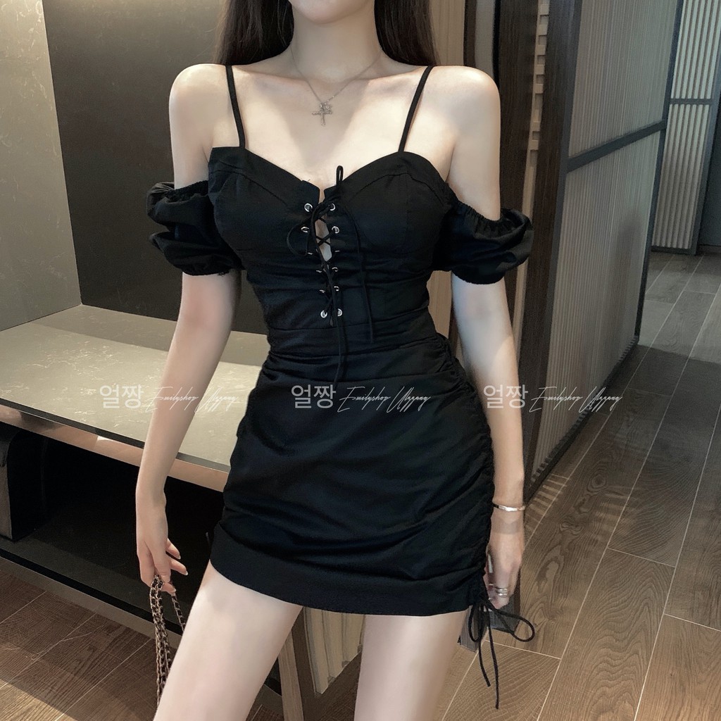 Đầm nữ dáng ôm sơ mi tay ngắn Emilyshop