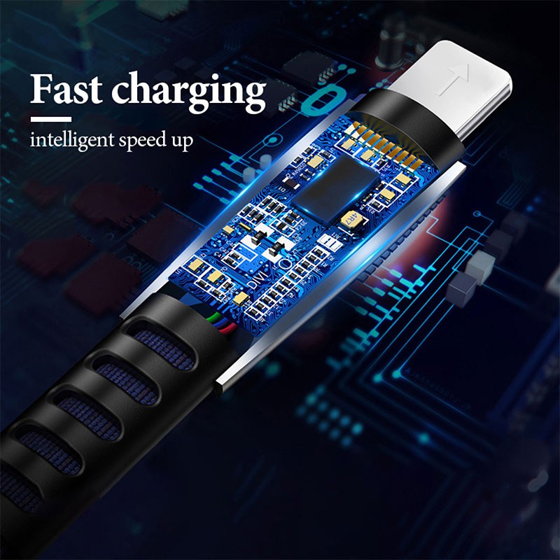 Cáp Sạc Nhanh 3A Cho iPhone X XR Xs Max 11 12 Pro 8 7 6 6s Plus iPad 1m 2m