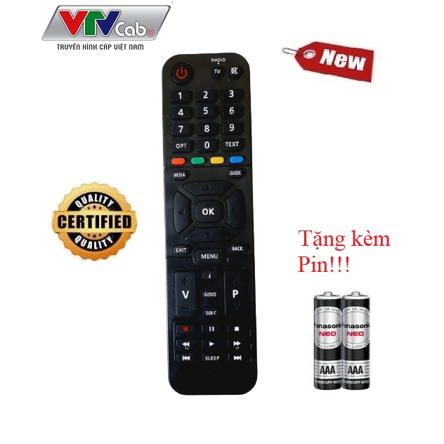 Remote điều khiển cho đầu VTVcab HD Kaon- Hàng chính hãng tặng kèm Pin!!!