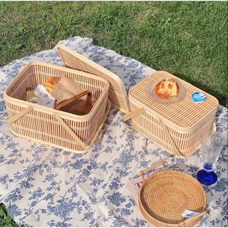 [Giá xưởng] Giỏ mây tre đựng trái cây picnic/ đi du lịch/ trang trí tiện lợi