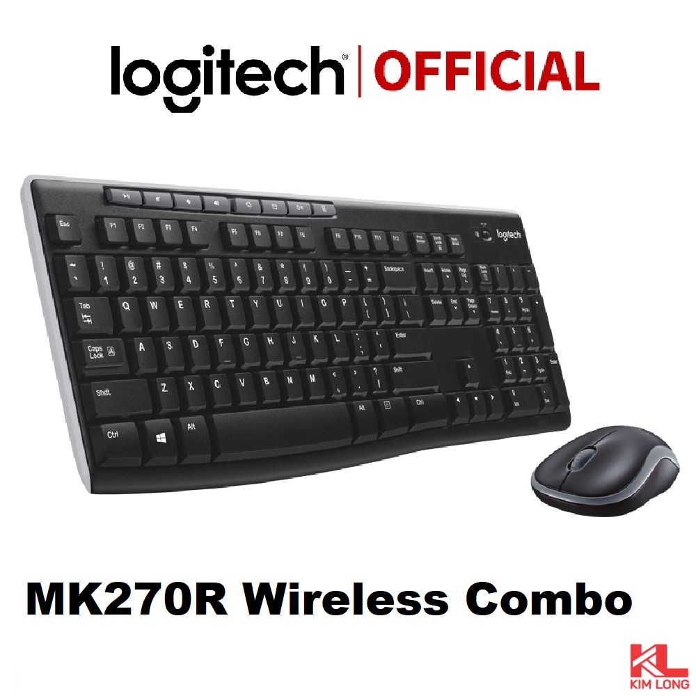 Bàn phím và chuột không dây Logitech MK270R Wireless Combo - Bảo hành chính hãng 12 tháng