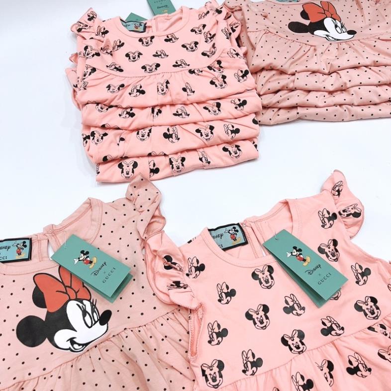 SÉT 2 VÁY HÌNH MICKY HỒNG BÈO VAI CHO BG