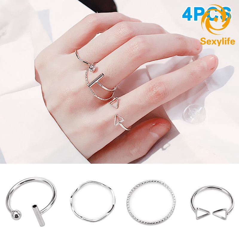 Set 4 Nhẫn Nữ Thời Trang Cá Tính