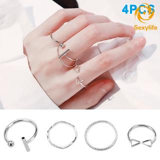 Set 4 Nhẫn Nữ Thời Trang Cá Tính