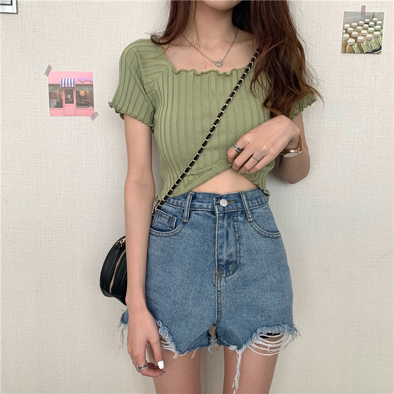 Áo Thun Dệt Kim Tay Ngắn Thời Trang Cho Nữ | BigBuy360 - bigbuy360.vn