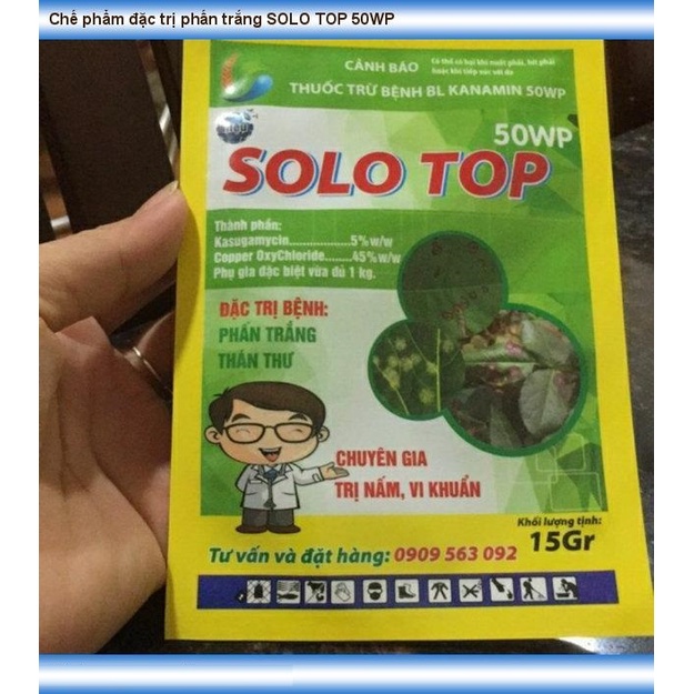 Thuốc trừ bệnh phấn trắng hoa hồng,chuyên gia trị nấm vi khuẩn SOLO TOP 50WP 15gram