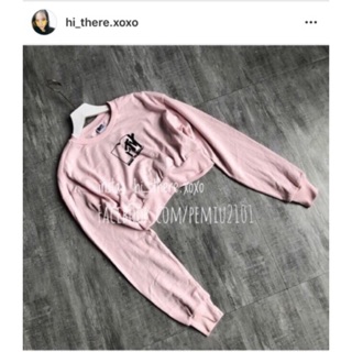 set cvay Jean + áo crop nỉ