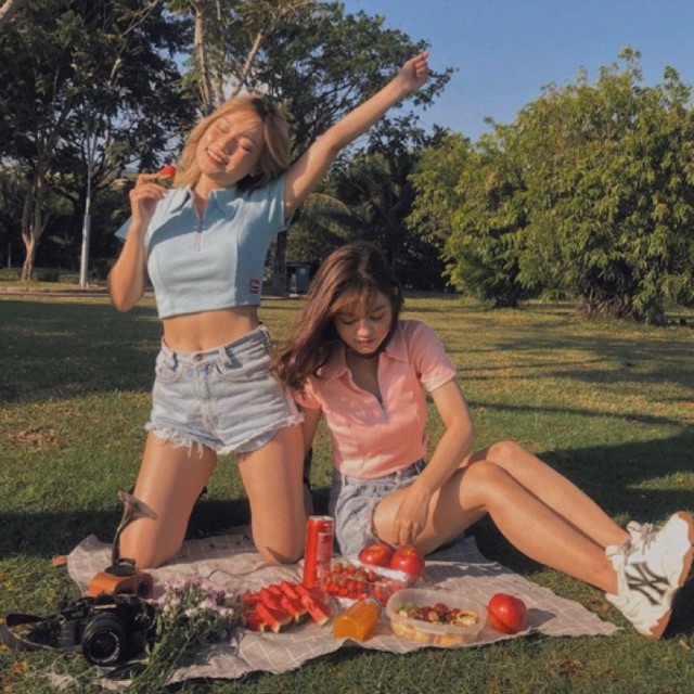 Áo croptop zipper kéo khoá