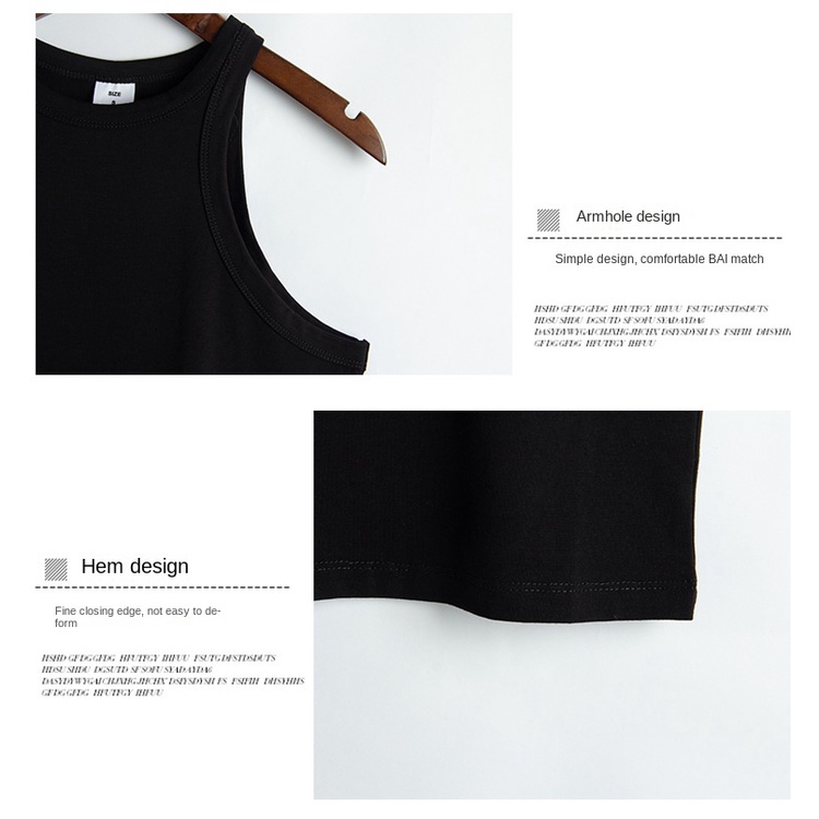Áo Thun Không Tay Cổ Tròn Màu Đen Thời Trang Mùa Hè Dành Cho Nữ