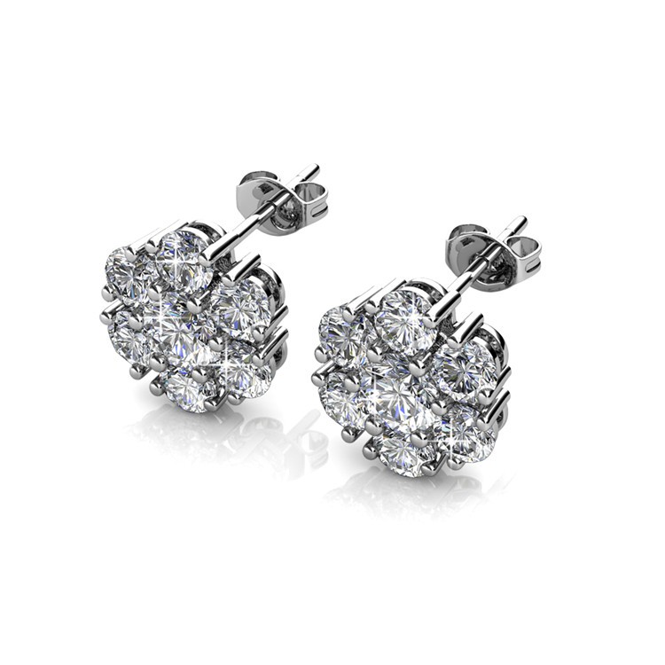 Bộ trang sức bạc ý 925 pha lê Swarovski CECY Flower DS038