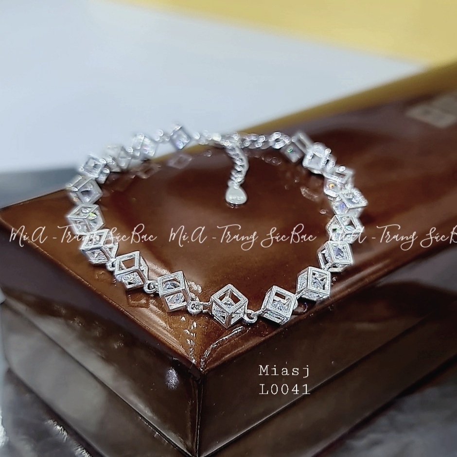 Lắc tay nữ Bạc Ý S925 MiASJ kiểu pha lê cao cấp L0041