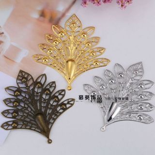 M15.Phiến đuôi công 80*74mm nguyên liệu làm trang sức handmade, trâm cổ trang, cosplay