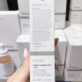 TInh chất The Ordinary Lactic Acid 10% +HA ( 30mL )